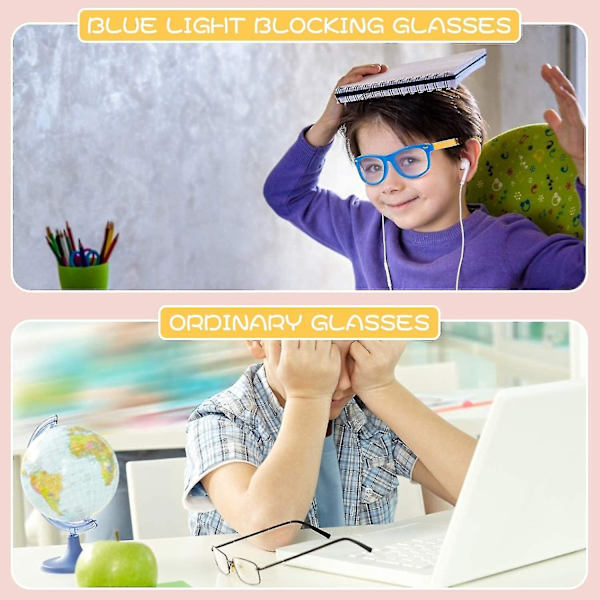 Glasögon 2-pack barn blåljusglasögon pojkar flickor, UV-skydd