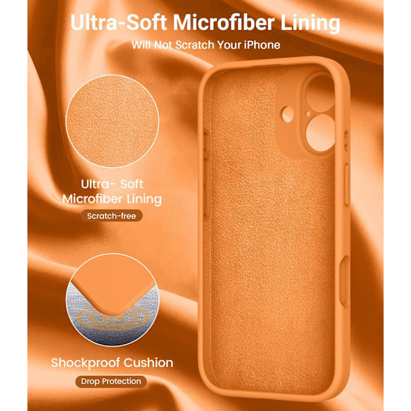 [LCS] Shockproof MagSafe Compatible Case for iPhone 17 Pro - Soft Silicone iPhone 17 Pro iPhone 17 Pro Orange