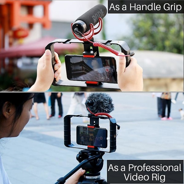 Ulanzi U Rig Pro Handle Rig Trippel Hot Shoe Mounts Video Stabilisator Vlog Grip För Iphone Mobil Filmmaker För Mikrofon