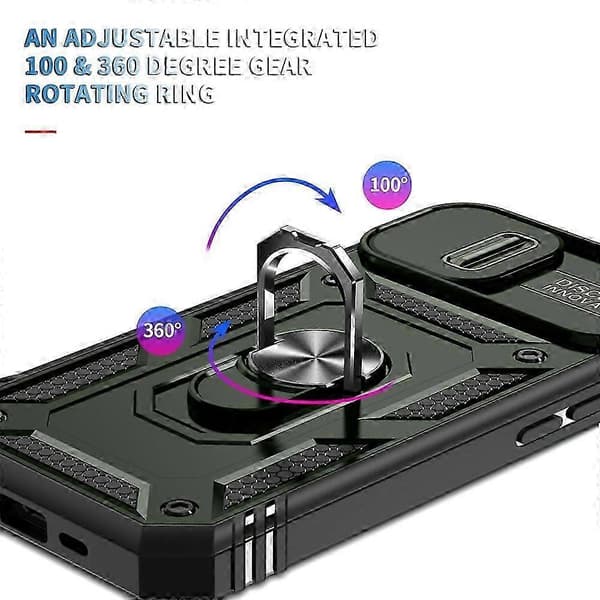 [LCS]Skjutbart Camshield-telefonfodral kompatibelt med iPhone 15 Pro Max_Present kompatibel med G Army Green