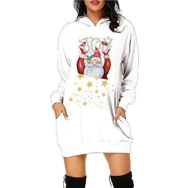Julhoodie för kvinnor white M