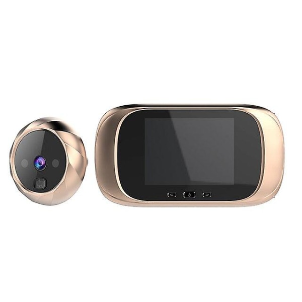 2,8-tums LCD-färgskärm digital dörrklocka 90 graders dörröga dörrklocka Elektronisk titthålsdörr Kameravisare utomhusdörrklocka Gold Set