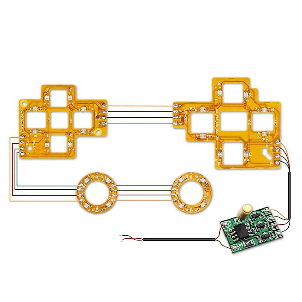 Tumspakar ansiktsknappar dtf led kit 6-färgs belyst d-pad för ps4 handkontroll elektroniska maskintillbehör