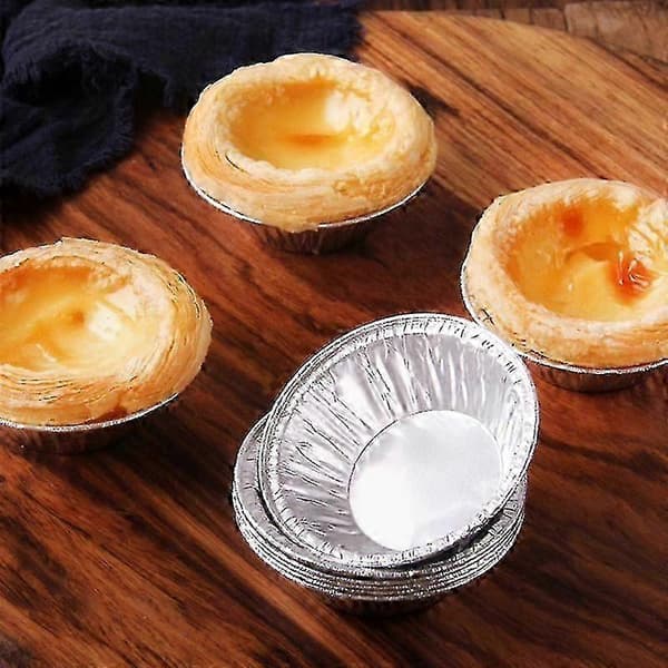 Mini tærteforme i aluminiumsfolie, 100 stk. bageforme til tærter, quiche og desserter
