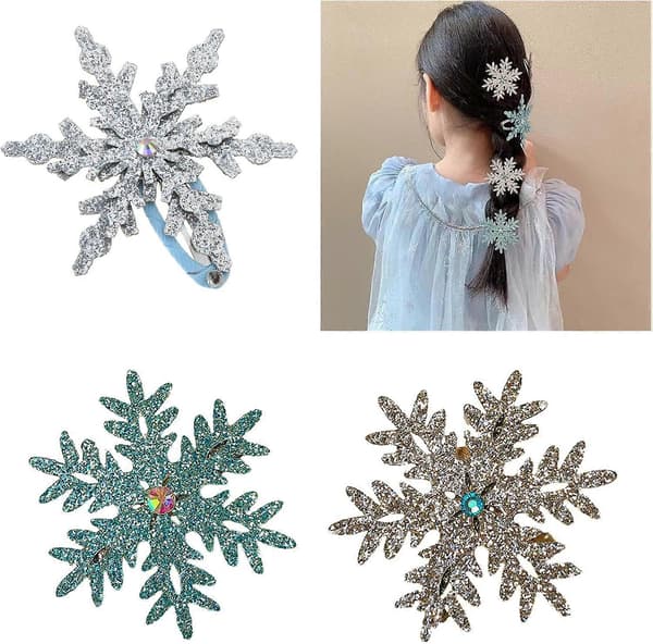 Flickor Rhinestone Snöflingor Hårklämma Eleganta Hårnålar Hårstyling Tillbehör Estetik Hårspännen för Studenter. Dubbla lager stora