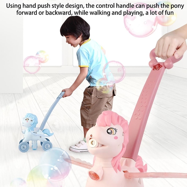 50ml Automatic Maker Trolley Bubble Machine Kawaii Cartoon Fun Bubble Maker barn（Rosa）