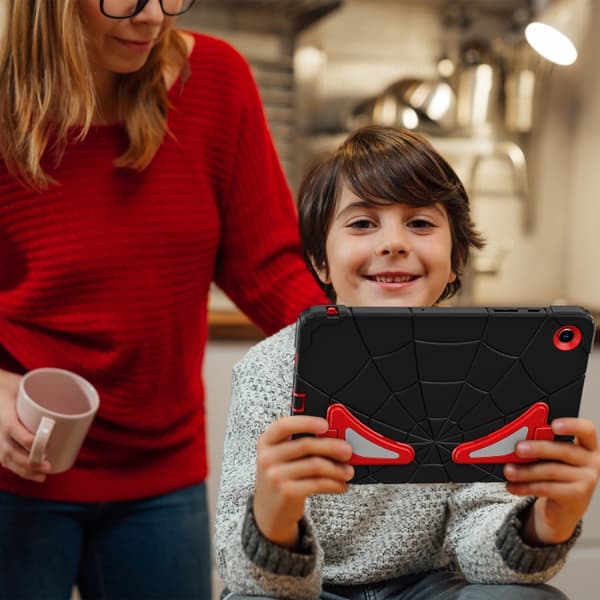 [LCS]Samsung Galaxy Tab A9+ / A11+ Spider Silikon Hybrid PC Støtsikkert Deksel Svart Röd