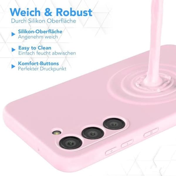 [LCS] Protective Case - BOOLING - for Samsung Galaxy S24 - Silicone - Ultra Slim - Light Pink Ljusrosa