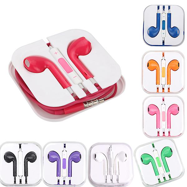 Flerfärgade hörlurar med volymkontroll Mikrofon för Iphone 5 5g 4s Ipad In Earbuds Red