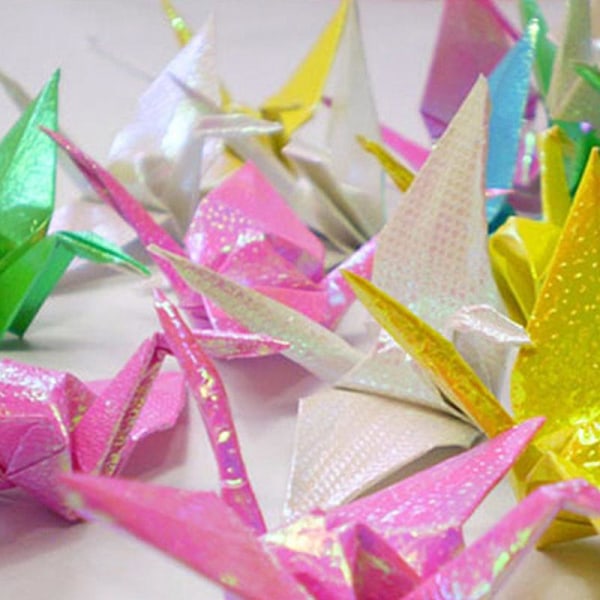10 st DIY glitterpapper gnistrande glänsande Lucky Bird Boat Animal Star Origami Supplies