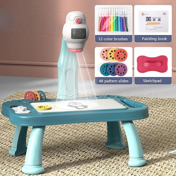 Smart projektor för barn Set Projektor Pedagogisk leksak Lär dig rita Set för barn Pink