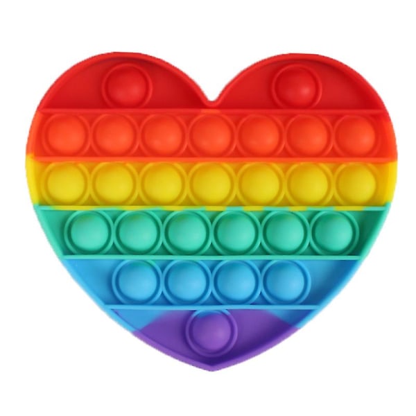 Rainbow Bubble Fidget Toy Heart Sensory Toy