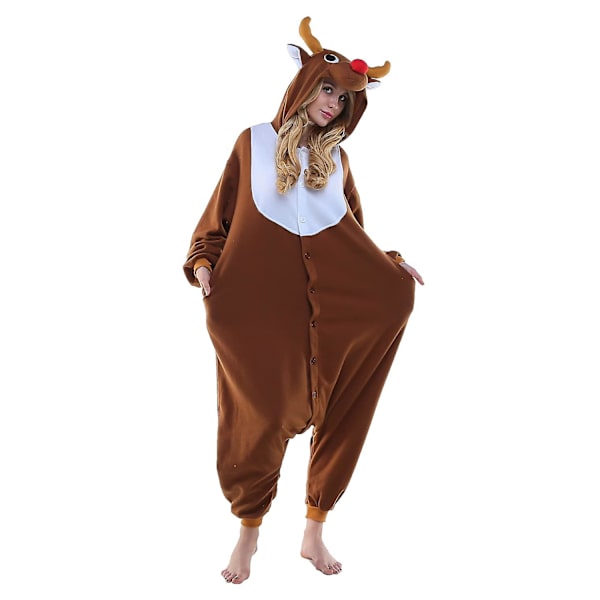 Reedca Totoro Aikuisten Onesie Halloween Cosplay Asut Anime Pyjamat Yhteensopiva Naisten Ja Tyttöjen Kanssa, napitus Deer2 M