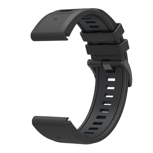 [LCS]Til Garmin Fenix 8 47mm / Fenix E 47mm / Fenix 7 Quick Release Urrem Dual Color 22mm Silico Multicolor Black Black