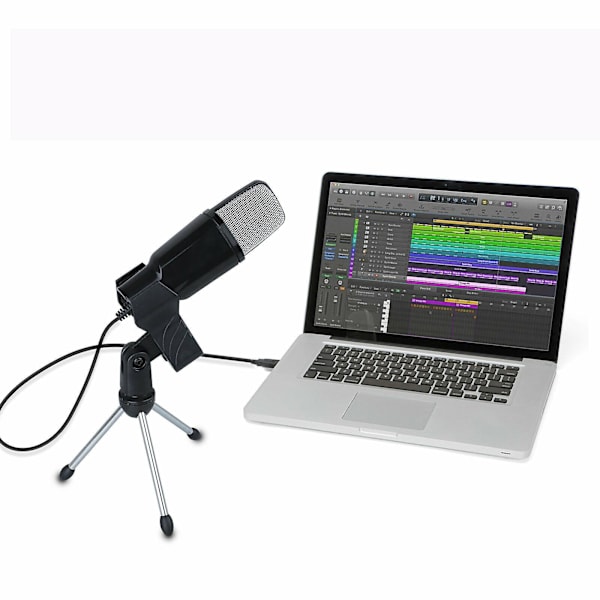 Professionell Kondensator USB Mikrofon Studio Ljudinspelning Mikrofon M/stativ Tripod