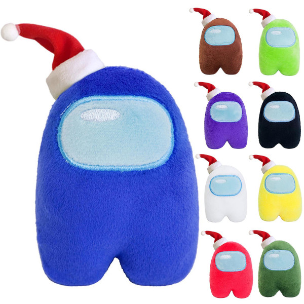 Xmas Hat Figure Among Us Plysch Crewmate Plysch Kawaii Stuffed Mjukspel Plyschleksak Lovely Stuffed Light Green