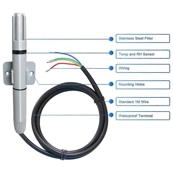 [LCS]RS485 Temperatur- og fugtighedstransmitter Kanaltransmitter Integreret temperatur- og fugtighedstransmitter Grey