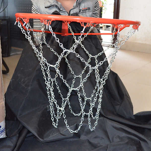 Basketbollnät i metall för utomhusbruk, ersättningsnät för basketboll, kraftigt basketbollnät, för basketplan inomhus, basketplan på campus