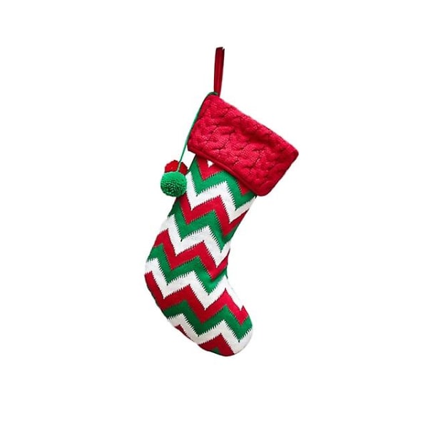 Nyår Julstrumpa Säck Julklapp Godisväska Juldekorationer För Hemmet Stickad Strumpa Julgransdekor