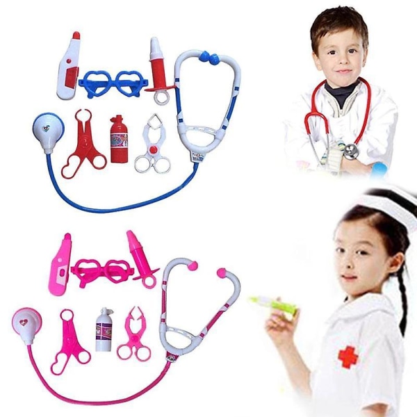 7st Doctor Game Toy Simulation Hospital låtsas kit Blue