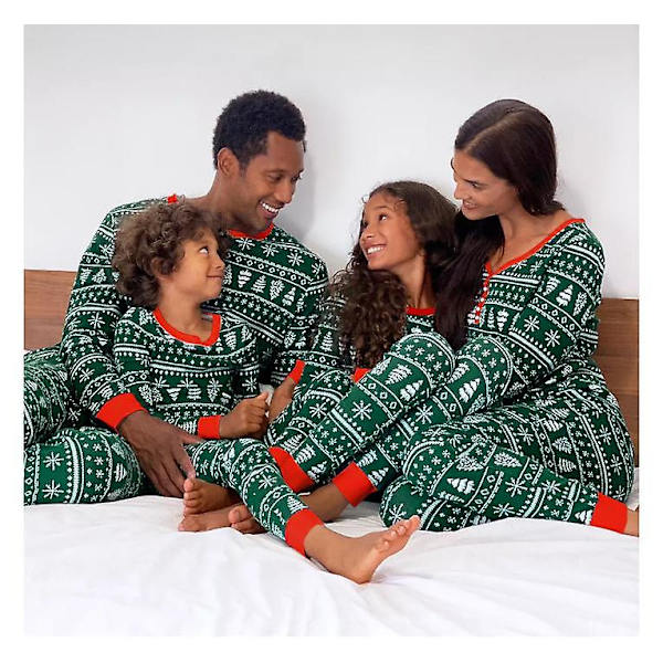 Jul Familj Julgran Tryck Pyjamas Matchande Set Mom M