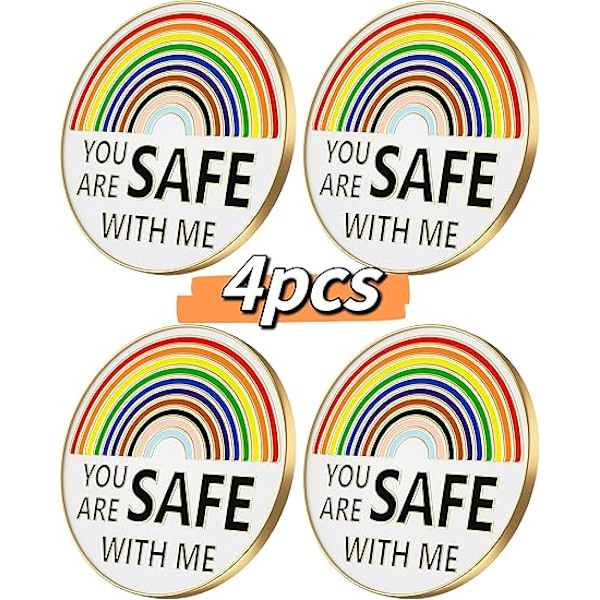 Du är säker med mig pins emalj lapel pin regnbåge pride pin sjuksköterska läkare student brosch pin badge pin