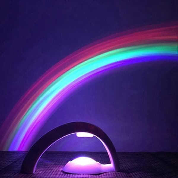 [LCS] Romantisk regnbueprojeksjon dekorativ lampe nattbords LED nattlys (hvit) White
