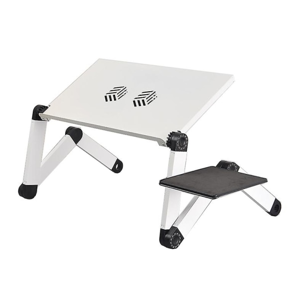 Laptopbord Bærbart Foldbart Computer Tablet Stativ Med Køleventilator White