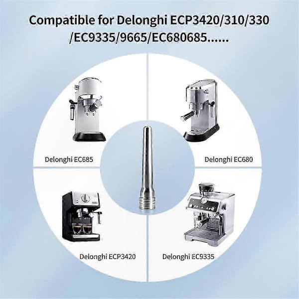 2 stk. dampdysespisser for espressomaskiner, kompatible med EC680/EC685, EC9335, ECP3420, ECO310-modeller silver