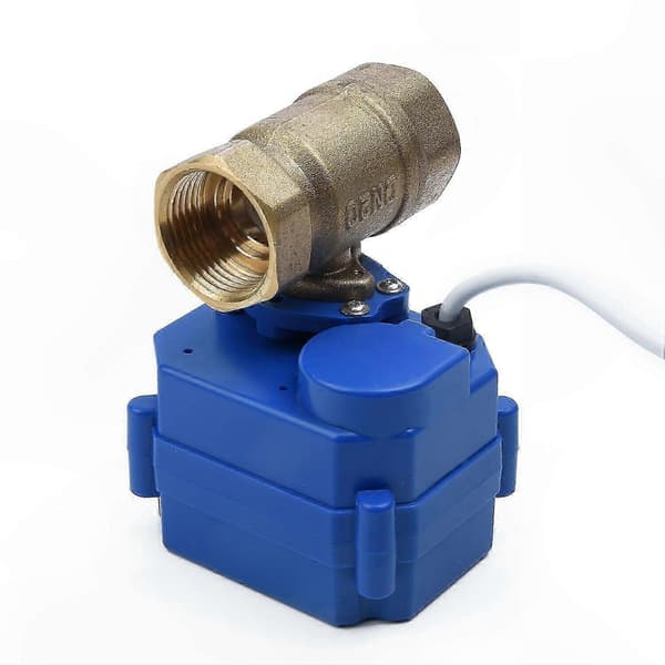 Elektrisk Motoriseret Kugleventil, 12V DC, 2-vejs, 3-leder, DN20 G3/4 Messing Tilslutning blue