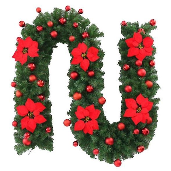 Juleguirlande med lys til julebryllupsfestdekoration Red