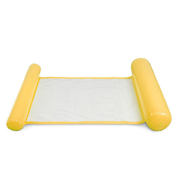 Uppblåsbar Vattenhängmatta Flytande Säng Loungestol Drifter Pool Strand Flytmadrass För Vuxna Yellow