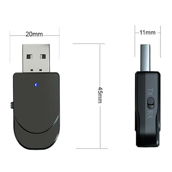 [LCS]Universal 3-i-1 USB Bluetooth 5.0 lydsender/-mottaker 3,5m