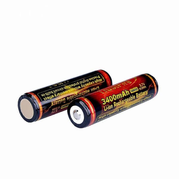 [LCS] 2-pack knapptopp 3.7V 3400mAh 18650 Li-ion uppladdningsbart batteri för LED