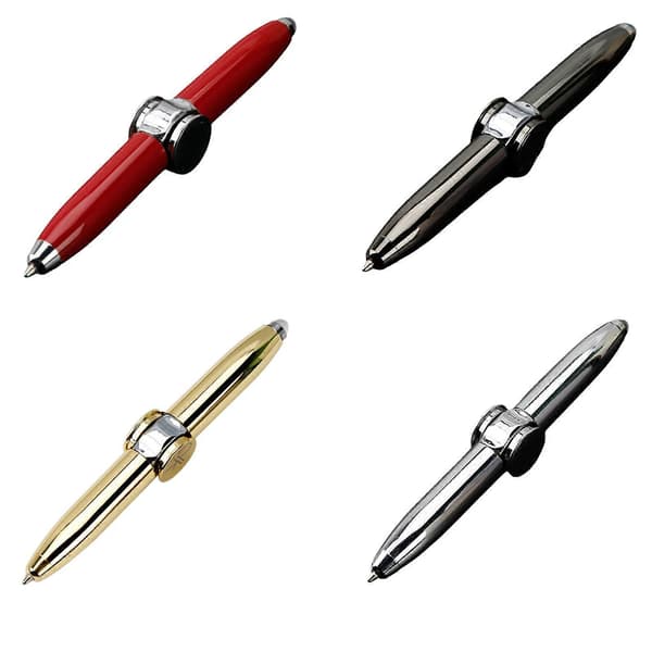 Fidget Spinning Pen for ADHD Stress Reducer Thinking Ballpoint Pen Gift Pen, Rask levering Black