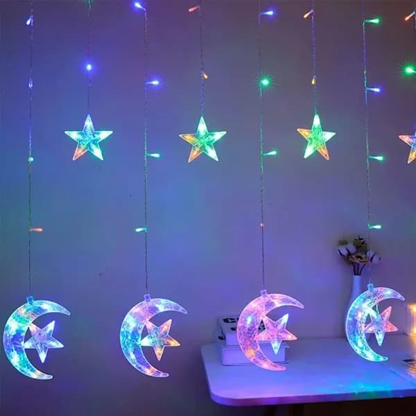 [LCS] Eid Ramadan LED-gardinlys Fairy Lights EU-plugg varmhvit