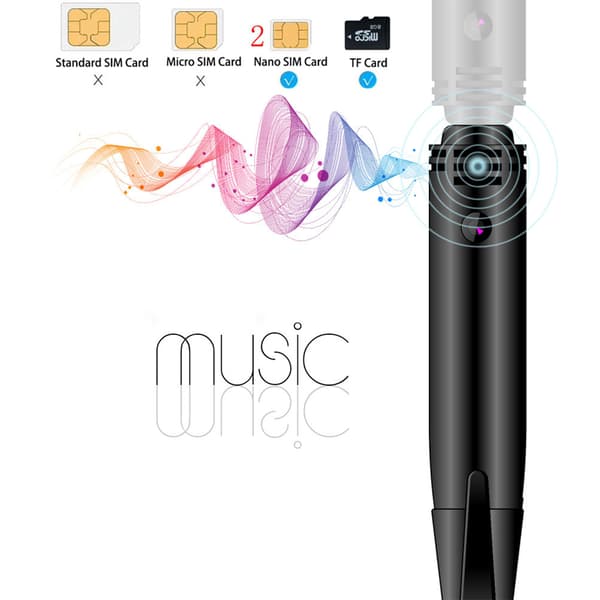[LCS] Pen-telefon under 4 tommer lille skærm under 500W PX holdbar multifunktionel ABS pen-minitelefon til studerende Sort 0.1