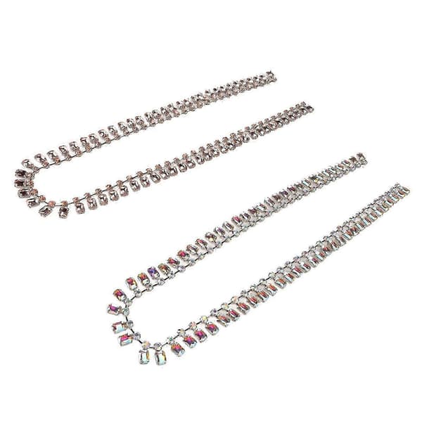 Rhinestonekjede DIY Klippbar Champagne AB Krystallkant for dekorasjon