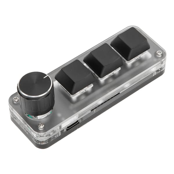 [LCS] Mini 3-Key Custom Keyboard with Red Switch, Plug-and-Play, RGB Backlit Macro Programmable for Laptop