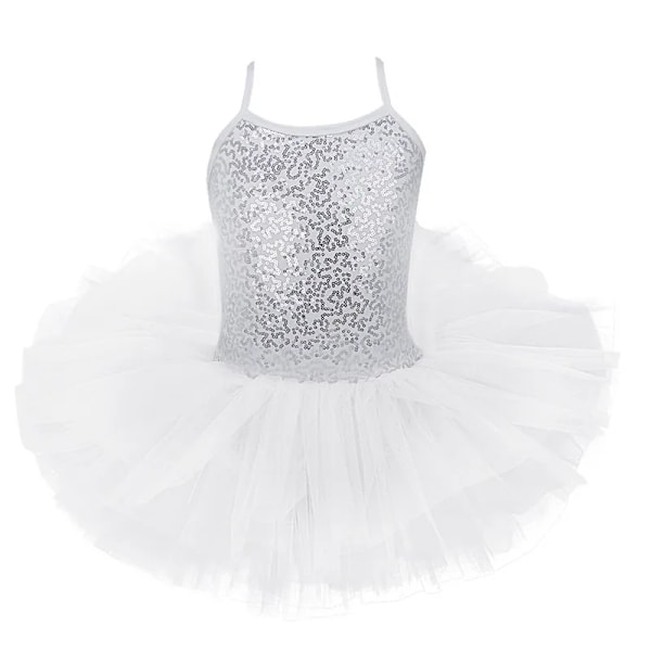 iEFiEL Barnklänning för Flickor Balettklänning Baby Barn Cosplay Tutu Blomsterklänning Tyll Danskläder Ballerina Fé Kostymer XS (2-3 År) White XS  (2-3 Years)