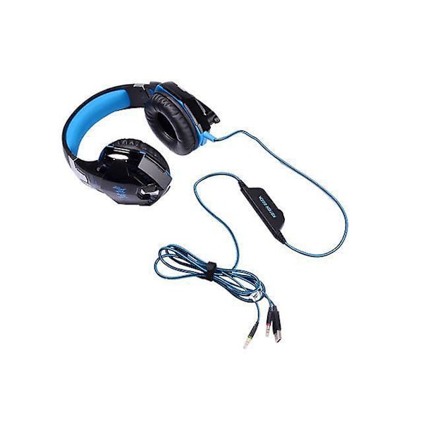G2000 3,5 mm Gaming Headset MIC LED-hovedtelefoner Kompatible med PC Laptop PS4 PS5 blue