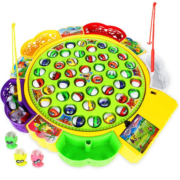 Elektrisk roterende fiskespill for barn, interaktive leker for barn og foreldre yellow S 15 fishes