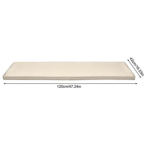 Bænkgyngehynde med fastgørelsessnor Rektangulær Vandtæt Tyk Skridsikker Havemøbel Beige 120*42CM