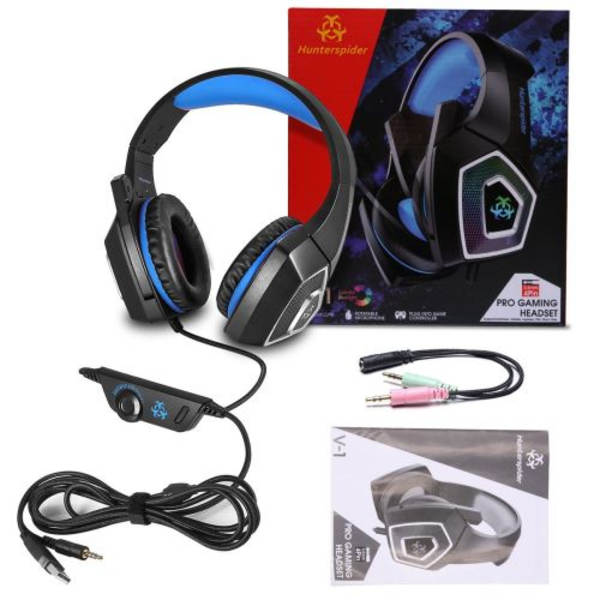 V1 Peli LED Mikrofoni Kuulokkeet Yhteensopiva PS4, PS4 Pro / Slim, Xbox On kanssa
