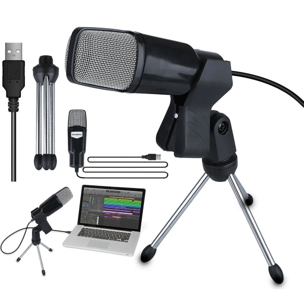 Ammattimainen USB-kondensaattorimikrofoni studiotallennukseen jalustalla