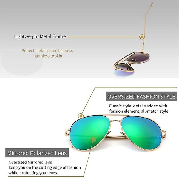 Dam Tac Polarized Mirror Lens överdimensionerade solglasögon Dark Green