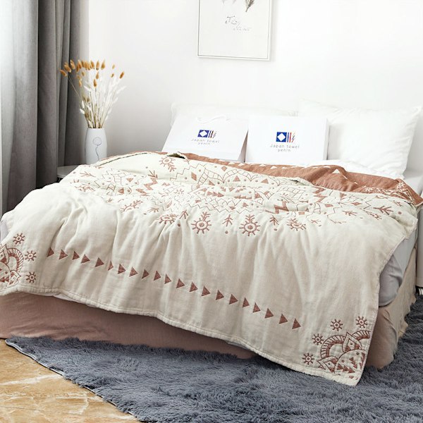 Layers Bambus Bomull Supermyk Boho Pustende Sengteppe Farge2 150*200cm Color2