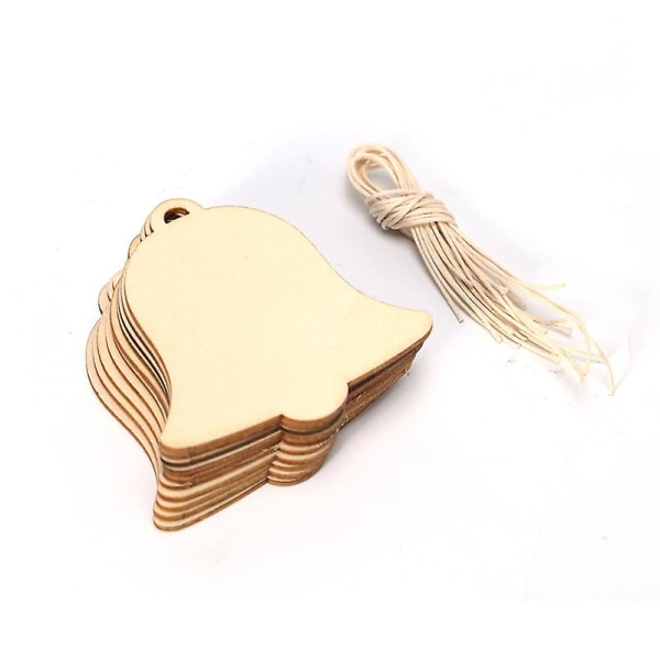 50 st Trähantverk att Måla Julgranshängen Obehandlade Träutskärningar Jul (klockor utskärningar) 100PCS