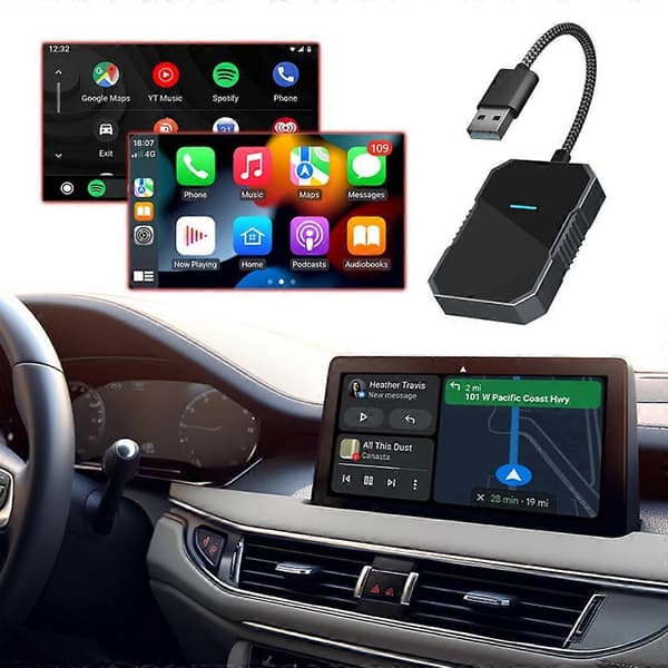 [LCS]PL7 USB Trådbunden till Trådlös CarPlay-adapterbox Fyrkärnig A53-processor Bluetooth 5.0/WiFi 5.8