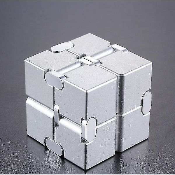 Stressreducerande Infinity Cube Portabel Dekompressionsleksak silver